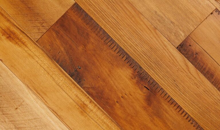 Coastal Collage wooden floorboards in a diagonal pattern highlight varied shades and natural grain.