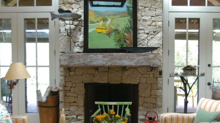 Hand Hewn Mantel