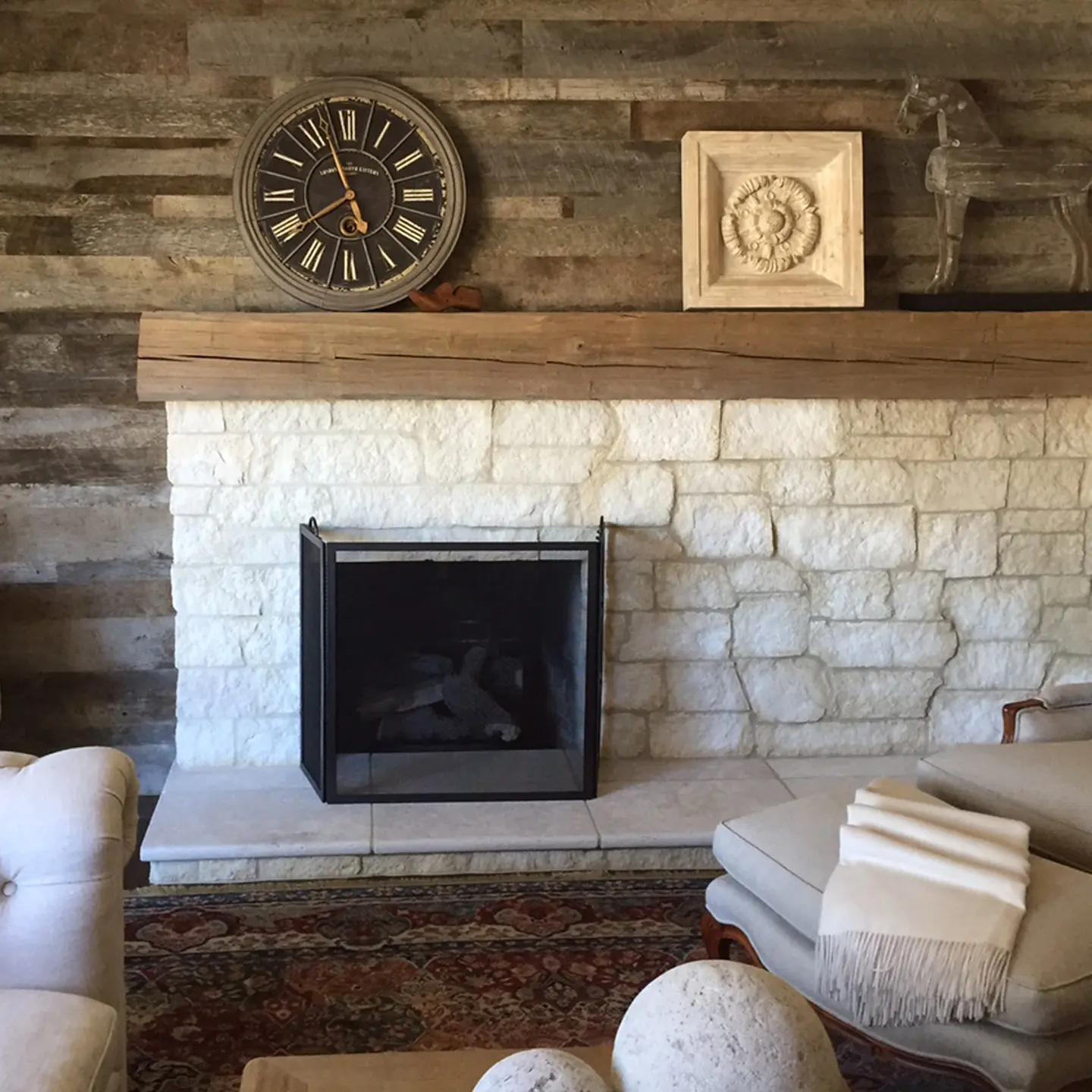 Hand Hewn Beam Fireplace Mantel 8x8 | 8 Foot Wood Mantel | Elmwood