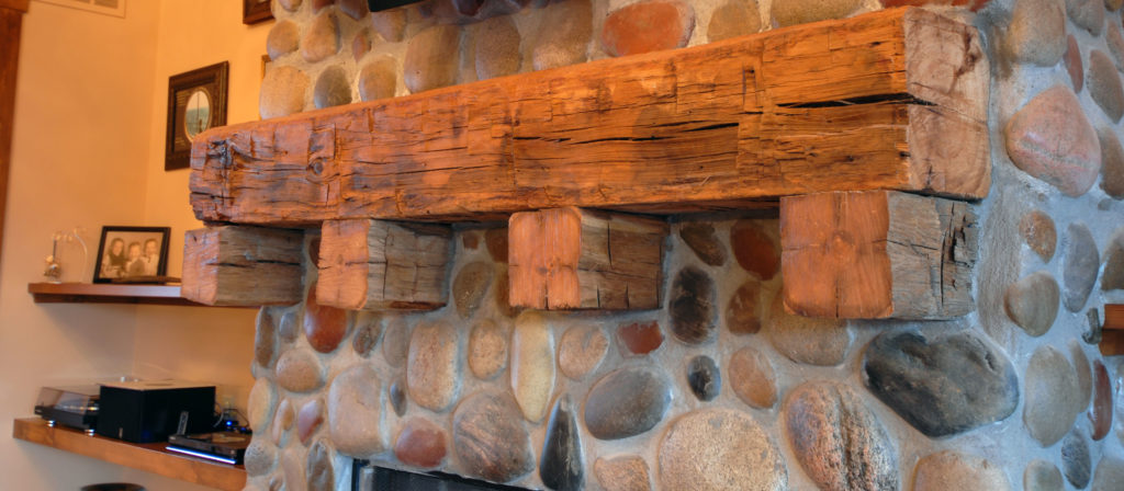 Hand Hewn Mantel