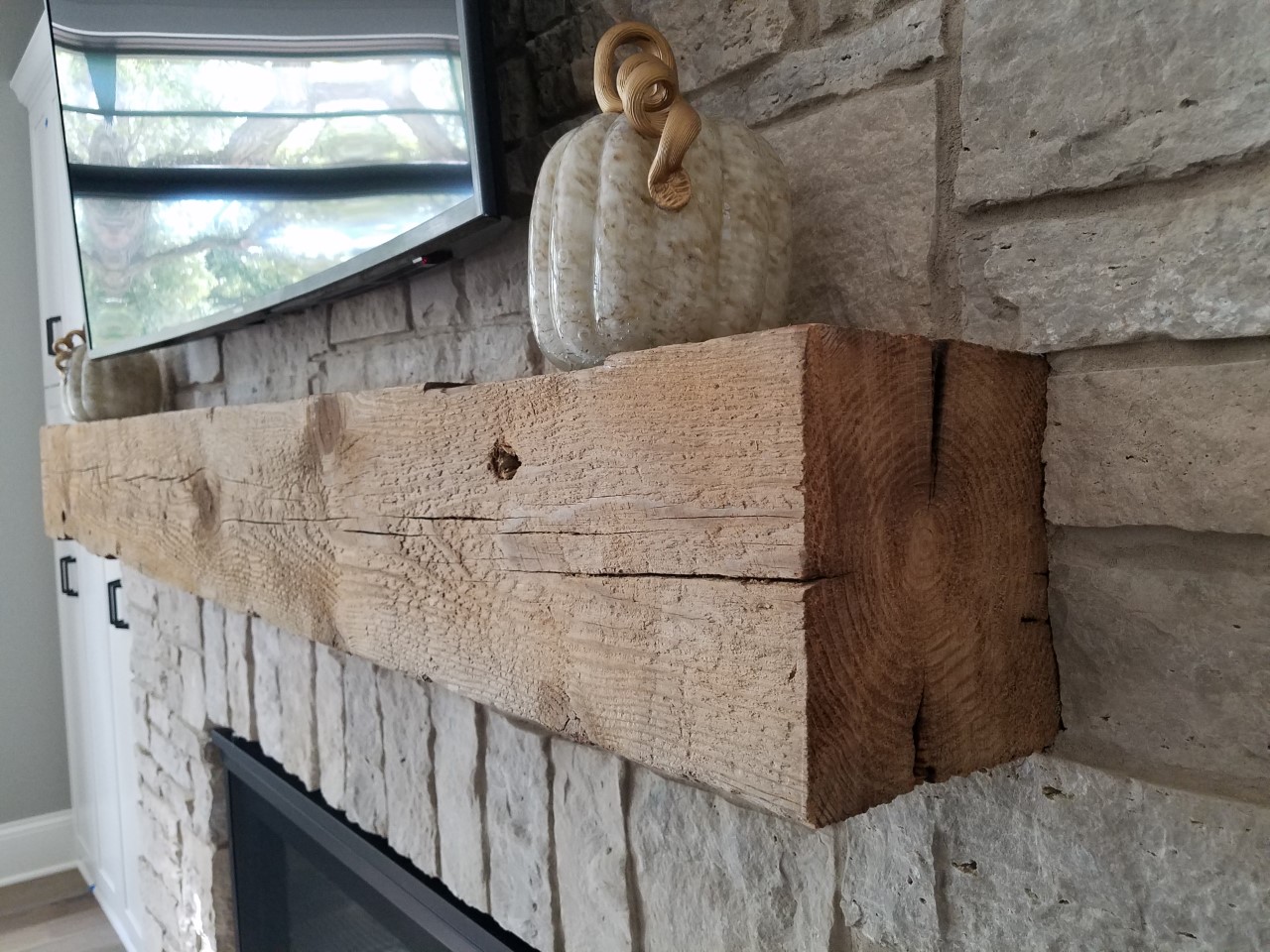 Fireplace Mantel Amish Cut Kiln Dried 4" X 4" Beam 4 Ft Long 