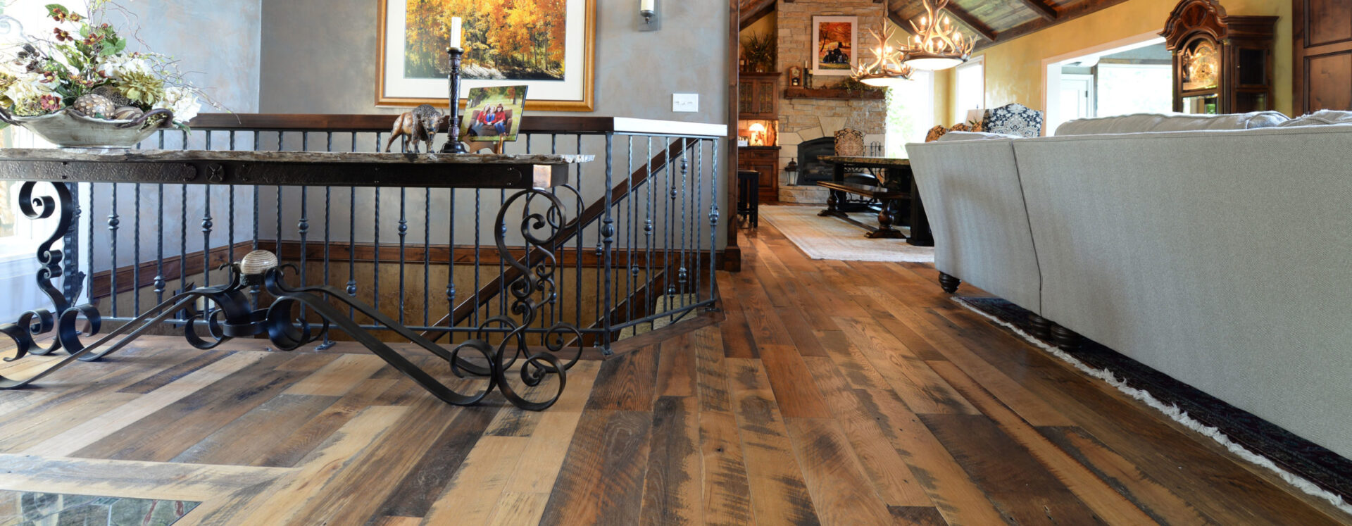 Reclaimed Rustic Oak Floor - Clear UV Finish