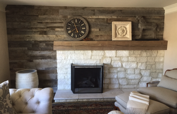 Reclaimed wood wall