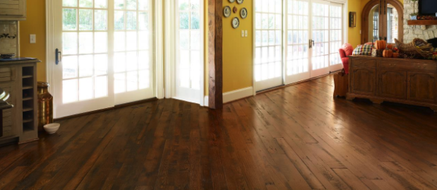 antiqued chocolate flooring