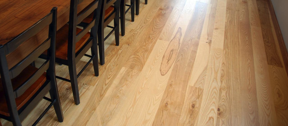 Light-colored wood flooring