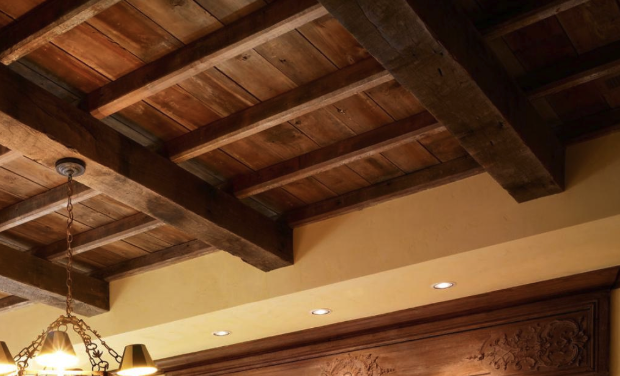 How To Add Wood Beams On A Ceiling, Installing Real Wood Ceiling Beams