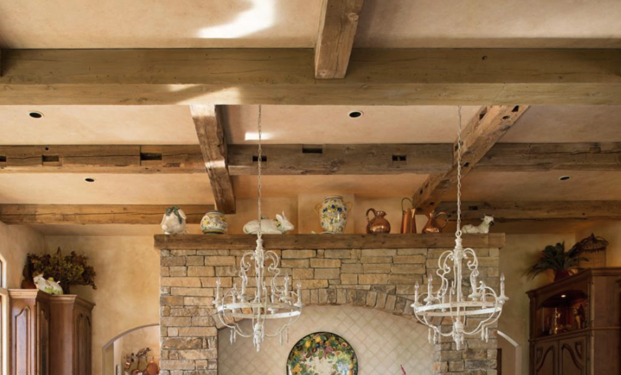Installing Wood Beams On A Ceiling