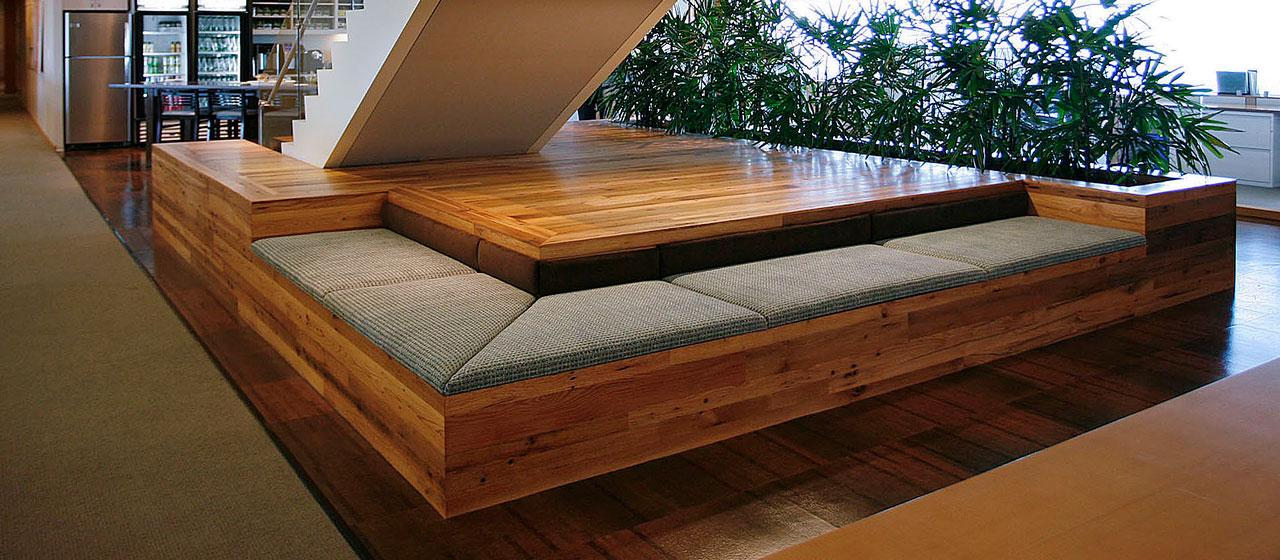 wood bench seating