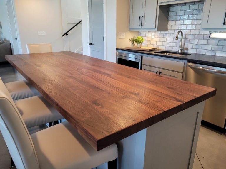 Walnut Wood Bar Top Island