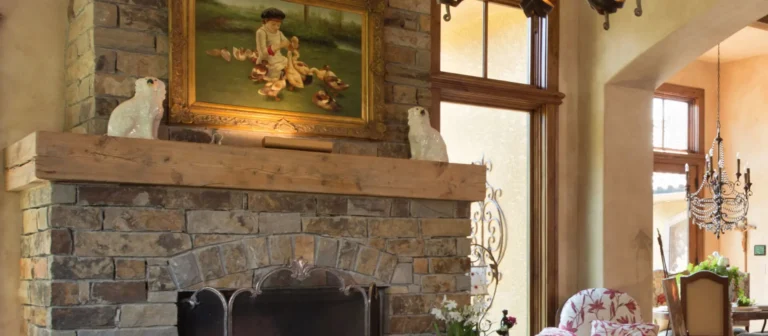 image of wood fireplace mantels